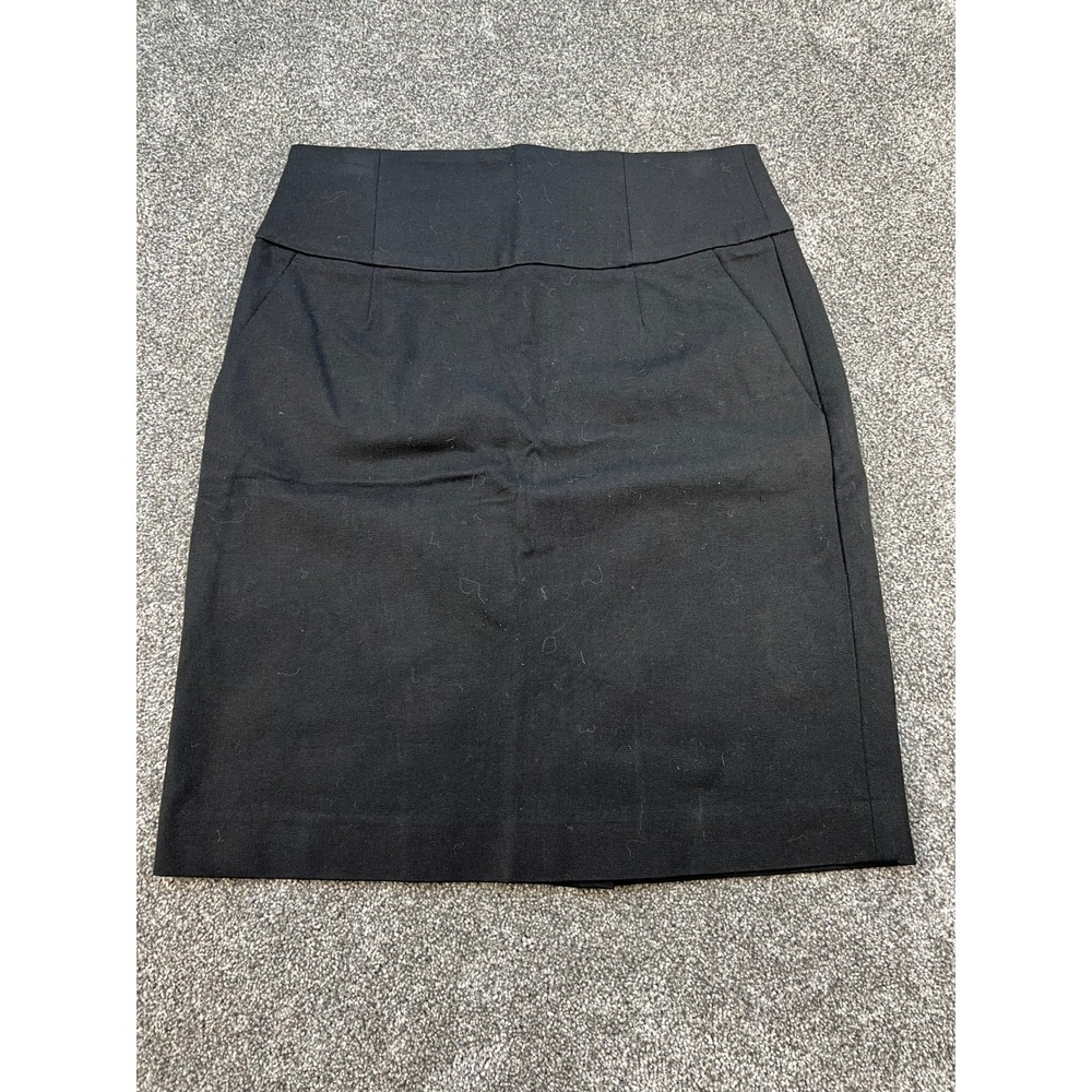 Banana Republic Black Stretch Petite Pencil Skirt Women's Size 2P Cotton Viscose